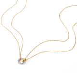 eManco Stainless Steel Two Circle Pendant Necklace