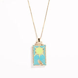 Vintage Tarot Card Necklace Retro Style Geometric Design