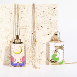 Vintage Tarot Card Necklace Retro Style Geometric Design