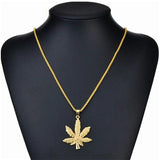Maple Leaf Necklace Titanium Steel Hemp Leaf Pendant Charm Chain Gift