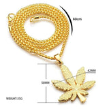 Maple Leaf Necklace Titanium Steel Hemp Leaf Pendant Charm Chain Gift