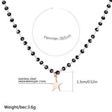 Golden Star Pendant Necklace Stainless Steel Chain Chokers for Girl