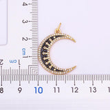 Nidin Moon Charm Pendant Rhinestone Necklace Plated Jewelry