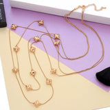 Crucifix Stars Necklace Silver Double Layer Long Snake Chains
