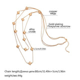 Crucifix Stars Necklace Silver Double Layer Long Snake Chains