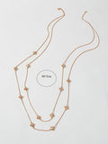 Crucifix Stars Necklace Silver Double Layer Long Snake Chains