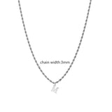 A-Z Initial Letter Pendant Necklace Men Cuban Rope Chain