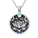 Bohemian Lotus Opal Necklace Stainless Steel Jewelry