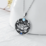 Bohemian Lotus Opal Necklace Stainless Steel Jewelry