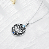 Bohemian Lotus Opal Necklace Stainless Steel Jewelry