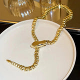 Snake Choker Necklace Geometric Chain Statement Jewelry