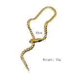 Snake Choker Necklace Geometric Chain Statement Jewelry