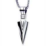 Men Triangle Arrow Necklace Indian Triangle Pendant Hip Hop Necklaces for Men