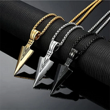 Men Triangle Arrow Necklace Indian Triangle Pendant Hip Hop Necklaces for Men