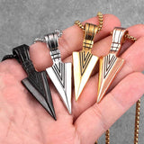 Men Triangle Arrow Necklace Indian Triangle Pendant Hip Hop Necklaces for Men