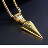 Men Triangle Arrow Necklace Indian Triangle Pendant Hip Hop Necklaces for Men