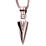 Men Triangle Arrow Necklace Indian Triangle Pendant Hip Hop Necklaces for Men