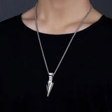 Men Triangle Arrow Necklace Indian Triangle Pendant Hip Hop Necklaces for Men