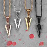 Men Triangle Arrow Necklace Indian Triangle Pendant Hip Hop Necklaces for Men