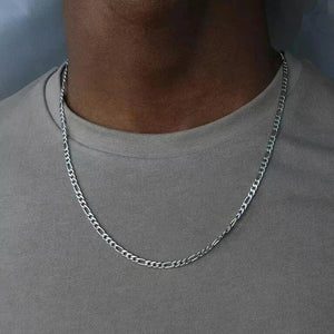 925 Silver 4mm Chain Necklace For Men Women Hip Hop Jewelry Gift
