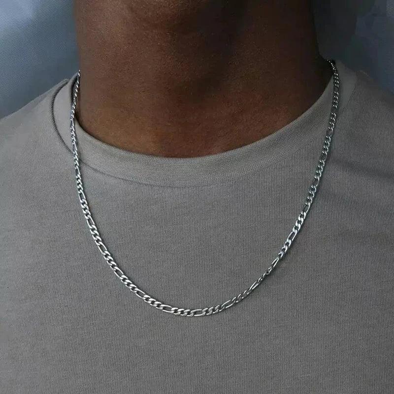 925 Silver 4mm Chain Necklace For Men Women Hip Hop Jewelry Gift