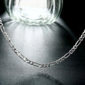 925 Silver 4mm Chain Necklace For Men Women Hip Hop Jewelry Gift