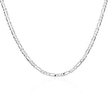 925 Silver 4mm Chain Necklace For Men Women Hip Hop Jewelry Gift