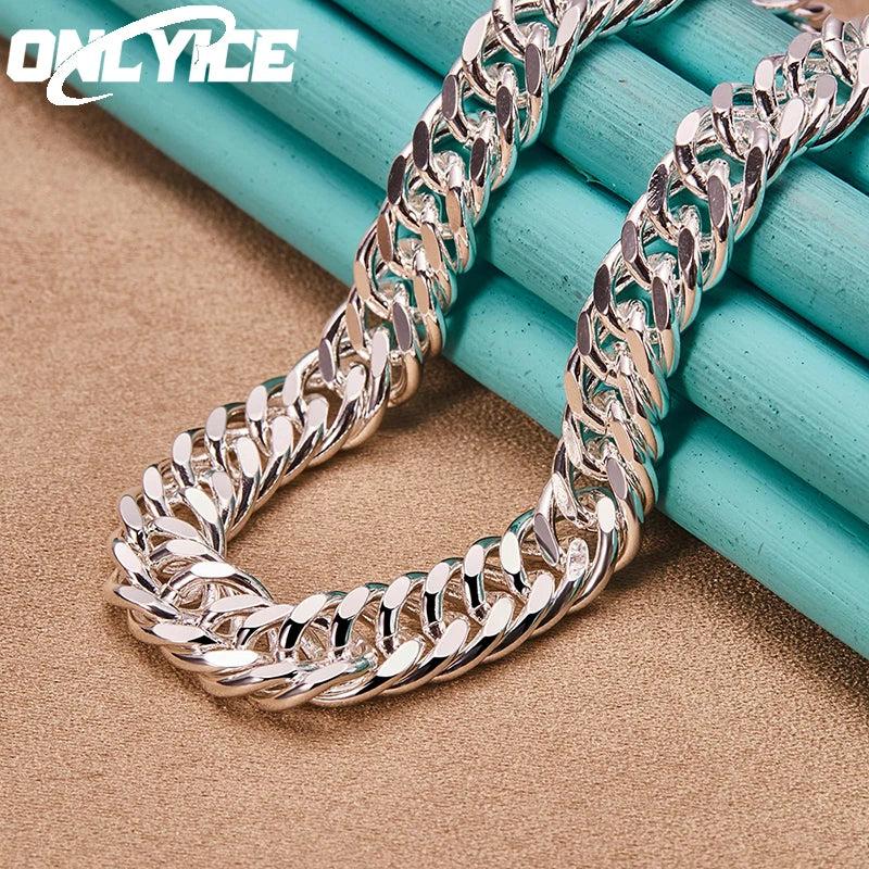 925 Sterling Silver 10mm Cuban Chain Necklace Men's Hip Hop Jewelry