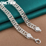 925 Sterling Silver 10mm Cuban Chain Necklace Men's Hip Hop Jewelry