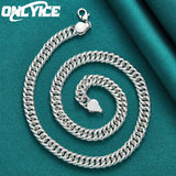 925 Sterling Silver 10mm Cuban Chain Necklace Men's Hip Hop Jewelry