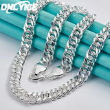 925 Sterling Silver 10mm Cuban Chain Necklace Men's Hip Hop Jewelry
