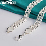 925 Sterling Silver 10mm Cuban Chain Necklace Men's Hip Hop Jewelry