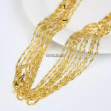 10pcs 2mm Water Wave Chain Necklaces