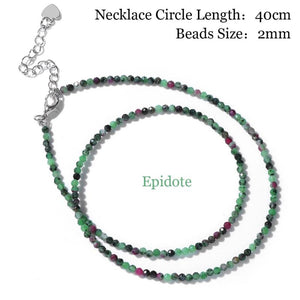 2mm Agat Quartzs Beaded Necklace for Women Girls