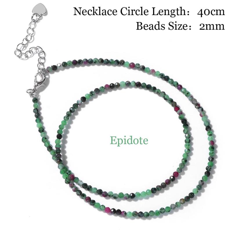 2mm Agat Quartzs Beaded Necklace for Women Girls