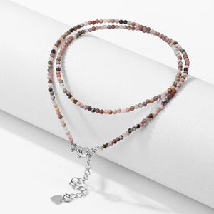 2mm Agat Quartzs Beaded Necklace for Women Girls