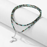 2mm Agat Quartzs Beaded Necklace for Women Girls