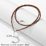2mm Agat Quartzs Beaded Necklace for Women Girls