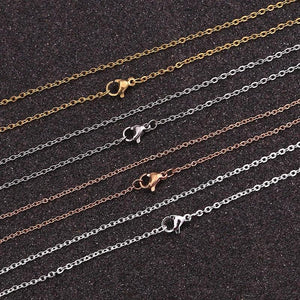 10pcs Stainless Steel Rose Link Cable Chains Necklaces for Woman