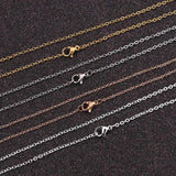 10pcs Stainless Steel Rose Link Cable Chains Necklaces for Woman
