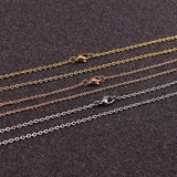 10pcs Stainless Steel Rose Link Cable Chains Necklaces for Woman