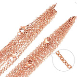 10pcs Stainless Steel Rose Link Cable Chains Necklaces for Woman