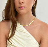 Herringbone Chain Necklace Choker Stainless Steel Minimalist Jewelry
