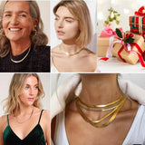Herringbone Chain Necklace Choker Stainless Steel Minimalist Jewelry