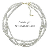 Multilayer Pearl Necklace Women Sweet Collarbone Chain Jewelry
