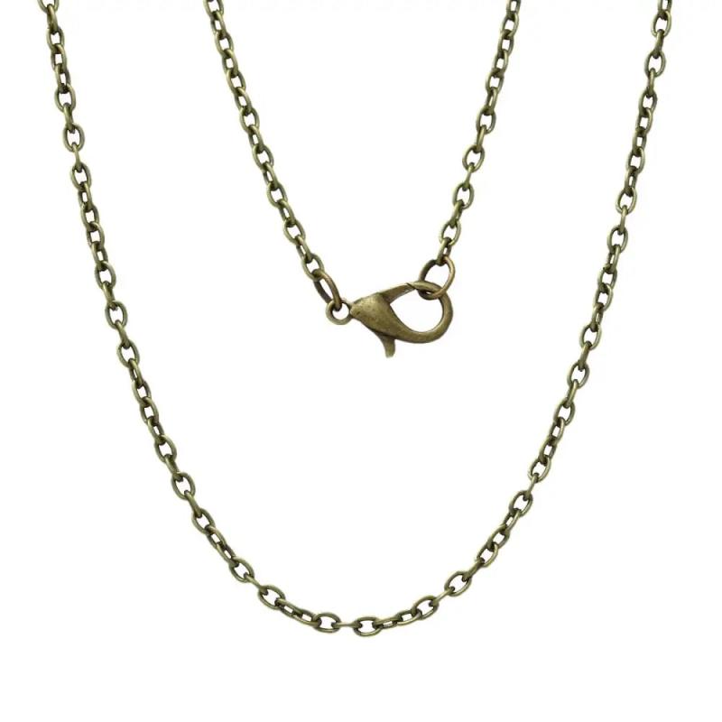 Antique Bronze Chain Necklace 62cm long