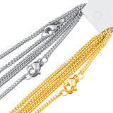5pcs Stainless Steel Link Chains Necklaces DIY 1/1.5/2mm