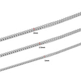 5pcs Stainless Steel Link Chains Necklaces DIY 1/1.5/2mm