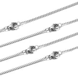 5pcs Stainless Steel Link Chains Necklaces DIY 1/1.5/2mm