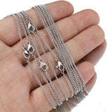 5pcs Stainless Steel Link Chains Necklaces DIY 1/1.5/2mm